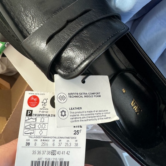 Zara Black Leather Platform Loafers - Picture 8 of 8